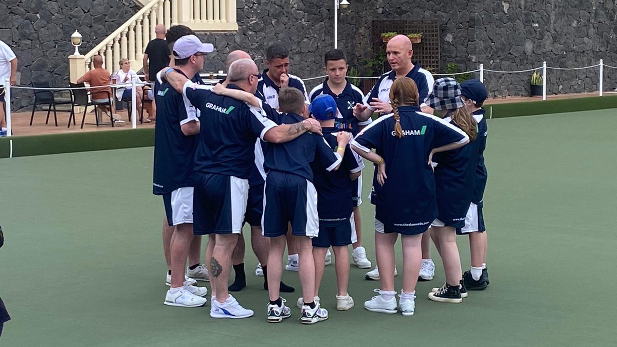 thebowlsacademy's tweet photo. Day 2 : Afternoon Session - Tenerife Green Bowls 6 v 4 Yoker Academy. With 2 rinks up and 2 down it was all down to the last bowl of the last game needing a 3 to win bonus points...unfortunately it was not to be 😪 REST DAY TOMORROW 🏊‍♀️🇮🇨⛱️ @BowlsScotland @Glasgow_Sport #YBAJET2 https://t.co/soOtwUGJLD