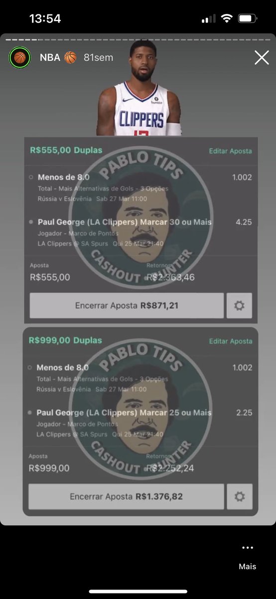pablootipster's tweet photo. Saudades de vocรช NBA! ๐
Hoje volta, e jรก tem entrada de Cash lรก no grupo! ๐๐ผ
#nba #nbacash #CashOut https://t.co/ZtZMU3BwCa