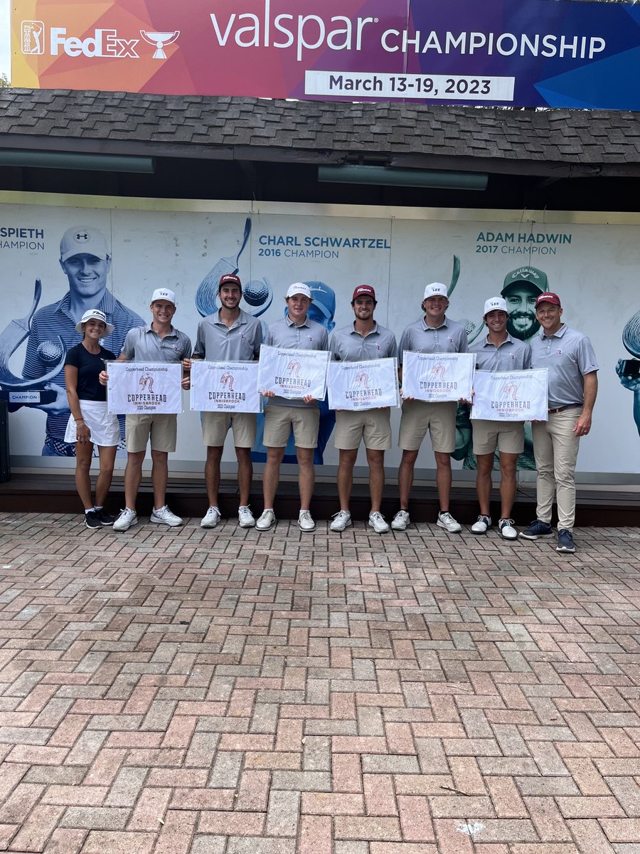 LeeUGolf's tweet photo. Flames on top!! 🔥🔥🔥 Copperhead Champions!! Proud of these guys, total team effort this week! #FiredUp #winning https://t.co/YfHXiuoOhm