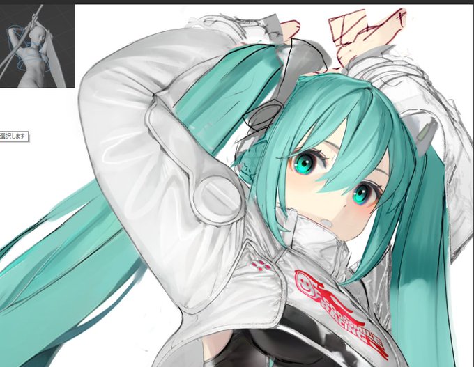 進捗:折角頑張って袖描いてたけど構造間違ってたのでやり直し、こんなんばっかすよ 