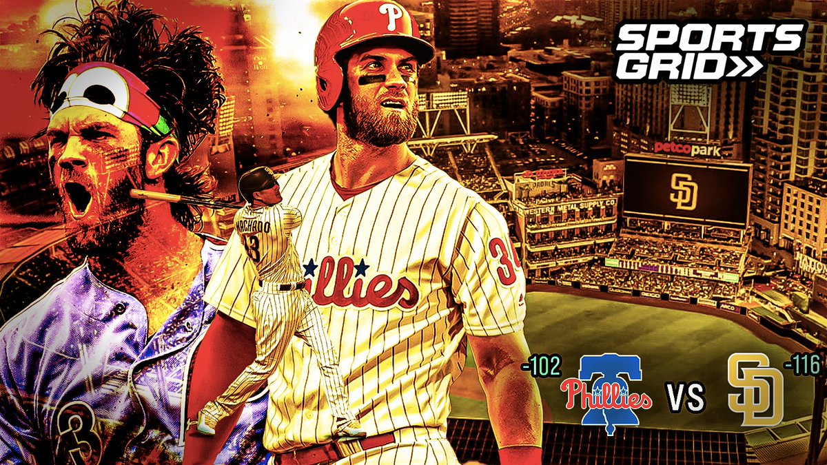 SportsGridTV's tweet photo. The MLB #Postseaon marches on tonight in San Diego!

Phillies: -1.5 (+180)
Phillies ML: +100
Over/Under: 7

Odds on @FDSportsbook 

#RingTheBell #CaptureTheMoment 
#GamblingTwitter https://t.co/LbuRlwM35C