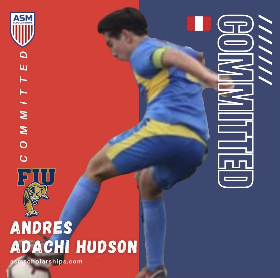 ASMSoccerTeam's tweet photo. Congratulations to soccer athlete Andres Adachi Hudson from Peru 🇵🇪 on his commitment to NCAA DI Florida International University! Best of luck
 https://t.co/DmYzNpJqIL

#soccer #naia #ncaa #njcaa #college #ncaasoccer #athletics #menssoccer #womenssoccer #collegesoccer https://t.co/RGDhdFN3hf