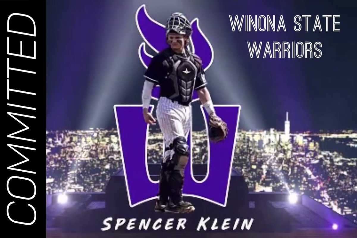 I am beyond thankful to announce my commitment to play D2 baseball at Winona State University. I want to thank God, my parents, coaches and teammates for all they have done to support me along the way. Let’s ride! #RollWarriors🤍💜 @NorthStar__BB <a href="/AVBASEBALL/">AppleValleyBaseball</a> @PBRMinnesota