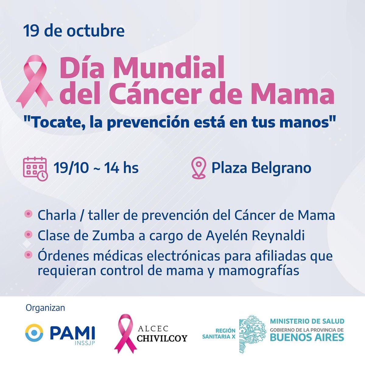FerCabani's tweet photo. 💗Mañana a las 14hs nos unimos a ALCEC Chivilcoy para concientizar sobre el #cancerdemama en el Día Internacional de Lucha contra el Cáncer de Mama

Cada año en 🇦🇷más de 20.000 mujeres son diagnosticadas con cáncer de mama, siendo la enfermedad oncológica más frecuente en mujeres https://t.co/dNvWQfpzHo