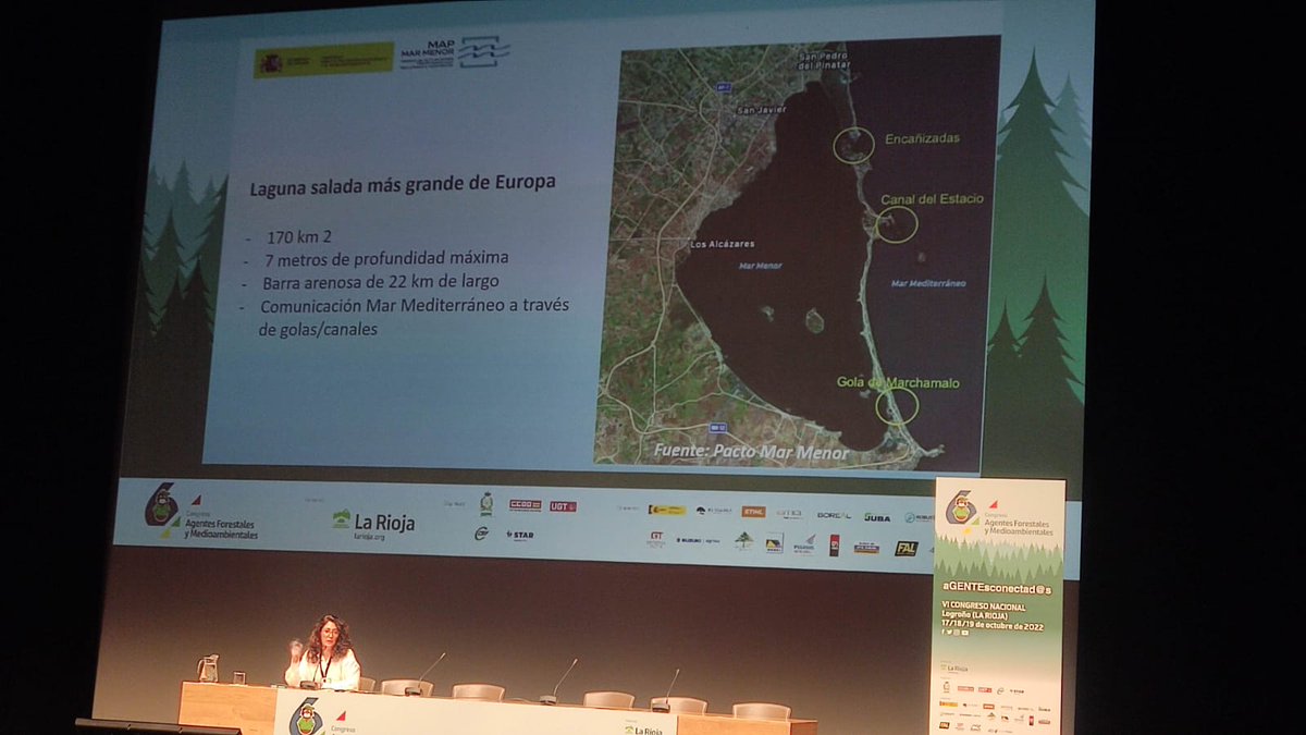 En la última ponencia de hoy Melina Ros Sánchez <a href="/ros_melina/">mel</a>, Jefa de Servicio de <a href="/OficinaMarMenor/">Oficina Técnica del Mar Menor</a> del <a href="/mitecogob/">Transición Ecológica y Reto Demográfico</a>, explica las actuaciones que prioritarias encaminadas a la recuperación del Mar Menor
<a href="/6cafmalarioja22/">6cafmalarioja2022</a> 
<a href="/aproam/">APROAM 🏞️</a>
<a href="/Teresaribera/">Teresa Ribera</a>