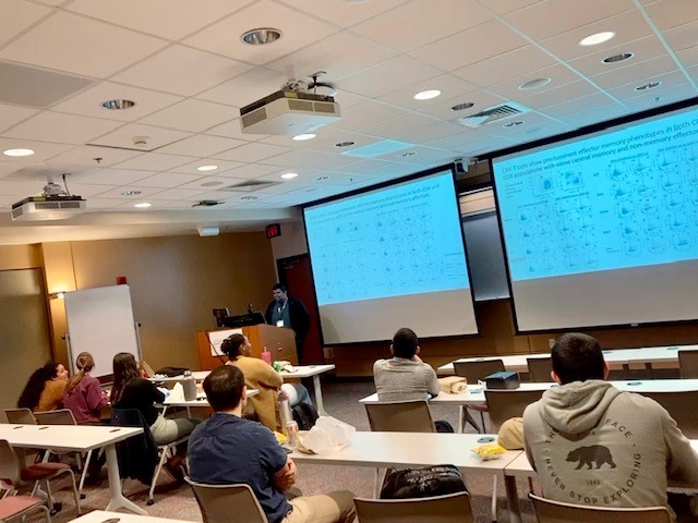 TAP PhD student, Rolando Vedia, presenting his work on codon engineering in CAR-T cells in student led journal club today.