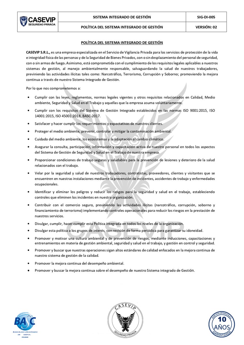 GRUPO_CASEVIP's tweet photo. CASEVIP es una empresa especializada en el Servicio de Vigilancia Privada para los servicios de protección de la vida e integridad física de las personas y de la Seguridad de Bienes Privados con o sin desplazamiento del personal de seguridad, con o sin armas de fuego.🛡️
#casevip https://t.co/lo4ifYUeIQ