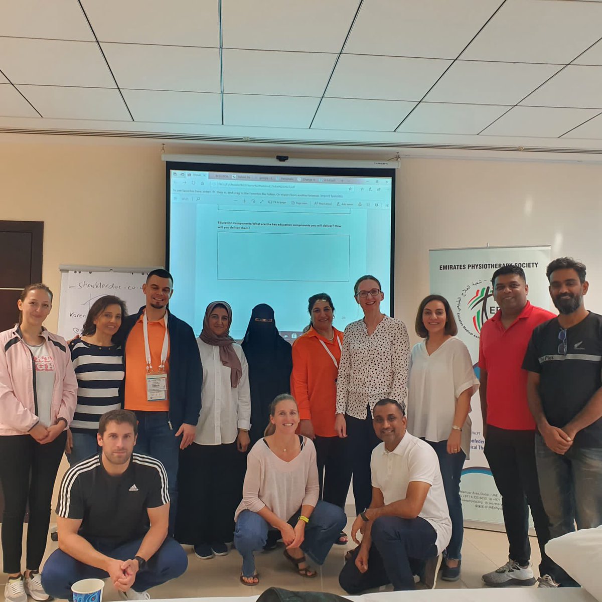 ameermine's tweet photo. Pleased to attend the post conference workshop 👌🏻 enjoyed to share experiences with PT colleagues from different countries &amp; gained up to date knowledge from shoulder expert and qualified sonographer prof. @McCreesh_Karen ✨
#EBP #EPS22 https://t.co/zJqT2vaO8S