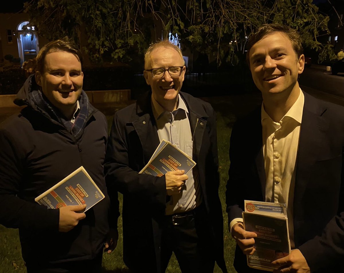Enjoyable canvass in Ranelagh this evening with Senator John McGahon & Cllr James Geoghegan. #Budget23 is going down well on the doorsteps.