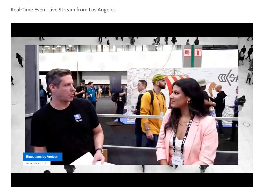 zbosin's tweet photo. @BlueJeansNet is having a big week! Big floor presence at both @Gartner_inc IT Xpo &amp; @adobemax. Check out our Adobe livestream featuring BlueJeans Studio here: https://t.co/GA3GS1Rbr0 https://t.co/I8TERE83X6