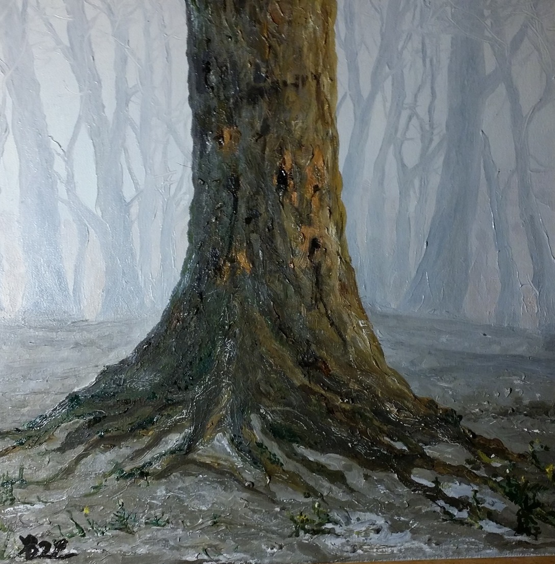DrGregor2's tweet photo. A great painting by @professor_ik214 showing a Ukrainian wood near Kyїv after the ruzzi occupation. There's auction on his FB page to #SupportUkraine. #RussiaIsATerroristState https://t.co/t5HYR4kRC3