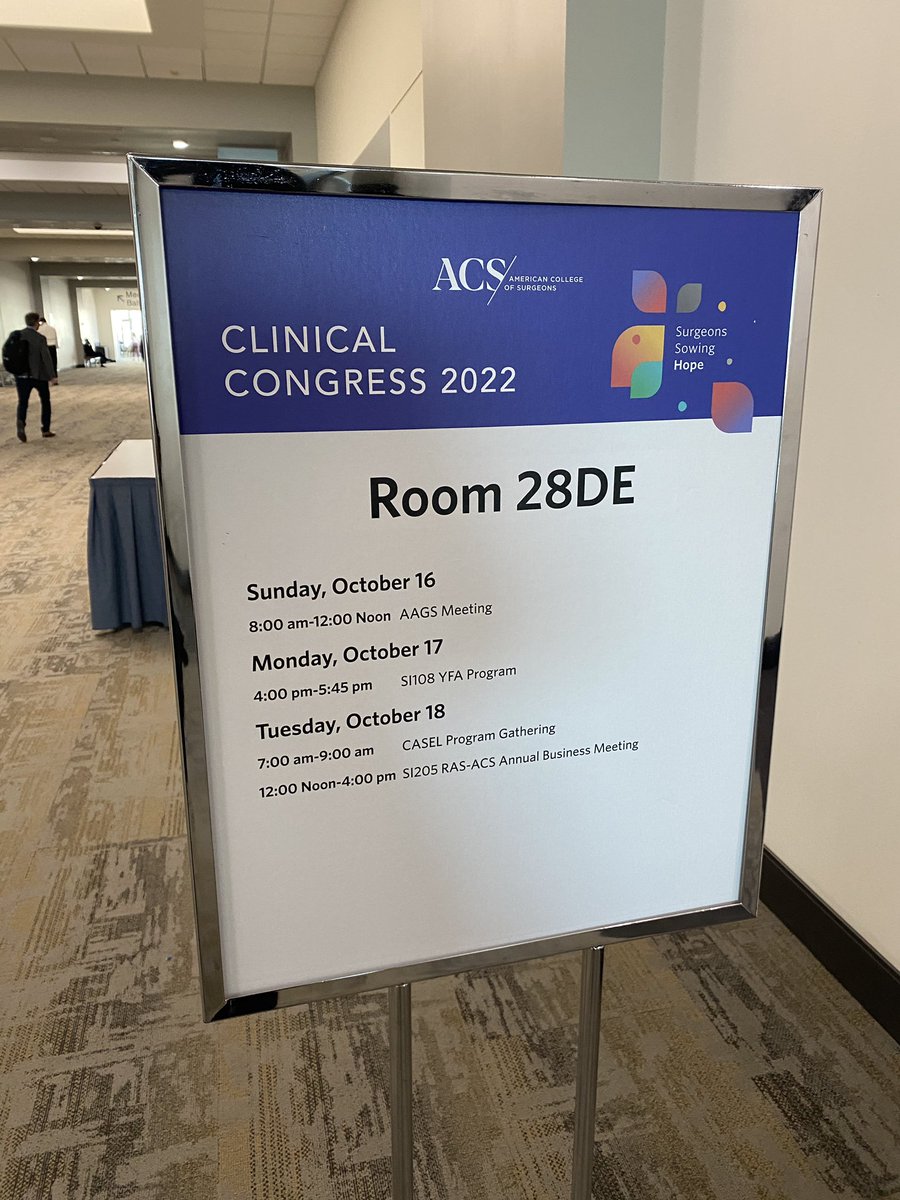 JuliaColemanMD's tweet photo. Are you a resident, fellow, pre-FACS attending? Drop by the open @RASACS Business Meeting NOW in 28DE today to find out how you can get more involved and find a leadership position! You can drop in anytime! @AmCollSurgeons #RASatCC #ACSCC22 @YewandeAlimiMD @KaitlinRitterMD https://t.co/nUTt6aIYek