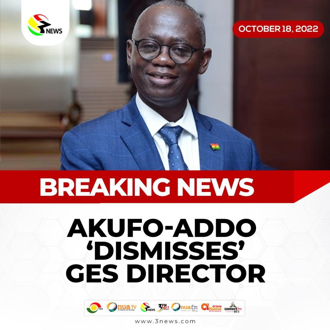 tv3_ghana's tweet image. President @NAkufoAddo sacks GES director Kwasi Amankwa. More details on #News360 3news.com.

#3NewsGH