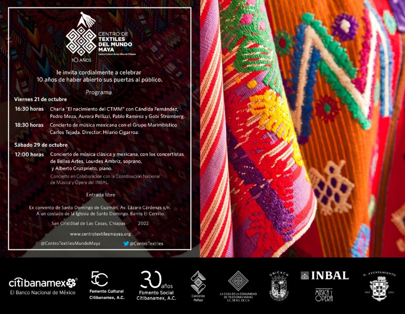 CentroTextiles's tweet photo. Cordialmente invitad@s #CTMM10años #TextilesMayas #ArteTextil https://t.co/WR1CkLxTev