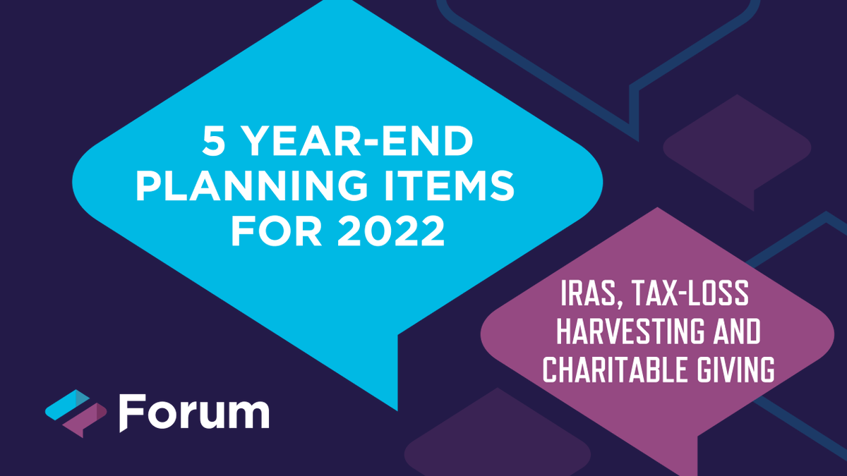 ForumFinancial's tweet photo. As year-end approaches, Forum highlights five financial planning items to consider and how your financial advisor can assist. https://t.co/SBw8EmDFgp https://t.co/NpnHeMH49v