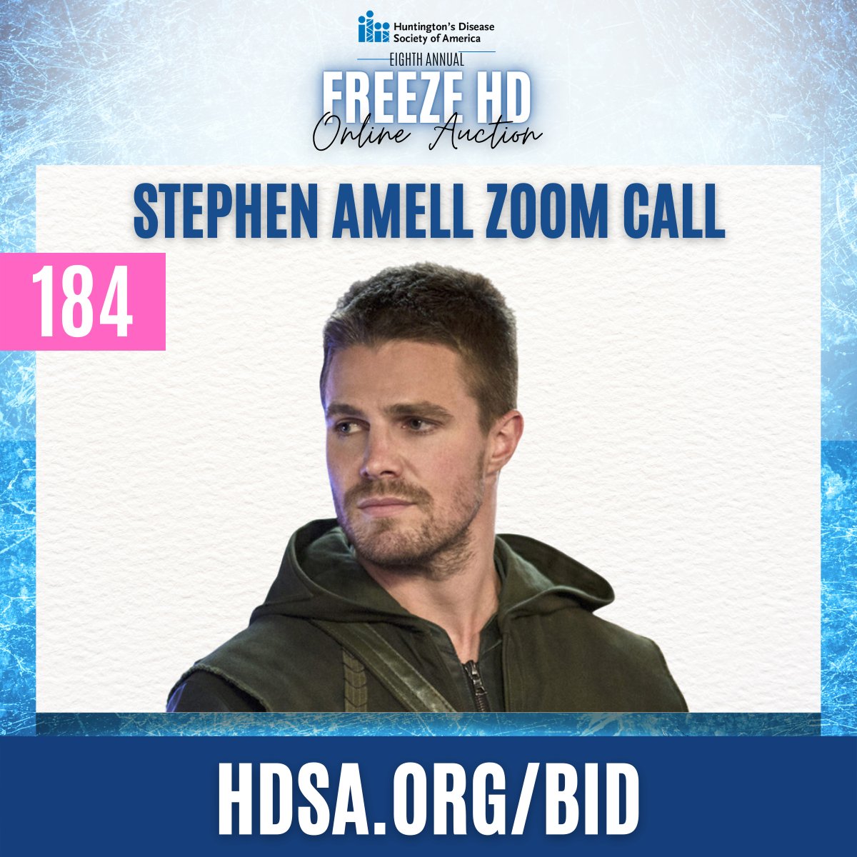 HDSA's tweet photo. NEW ONLINE AUCTION ITEM at The Eighth Annual #FreezeHD!
Bid Today for a zoom call with @StephenAmell and place your bids today at https://t.co/zcfxsVznyx

#stephenamell #arrow #oliverqueen #greenarrow #arrowverse #cw #cwarrow #heels https://t.co/hskJKogEgD