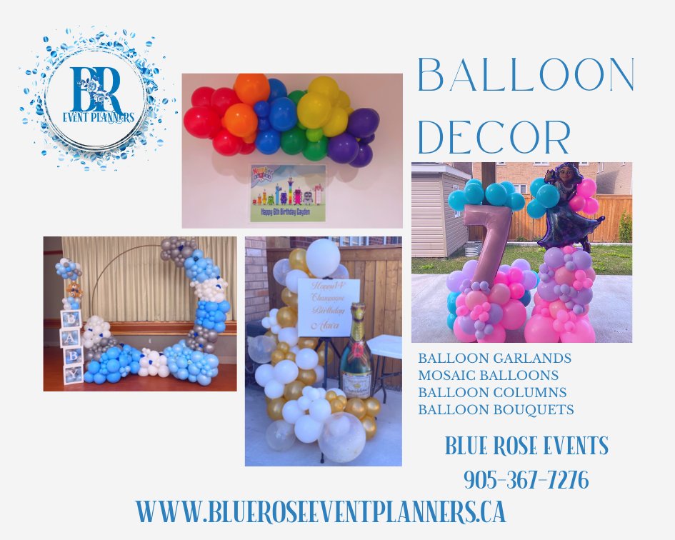 Balloon Decor for any occasion.  Let Blue Rose create a uniquedecor for your next event.

DM or Call 905-357-7276 to order or for more info

#balloonarch #balloonbouquet #balloonartist #balloondelivery #balloonsurprise #balloon #balloonwall #balloondecor #balloons🎈