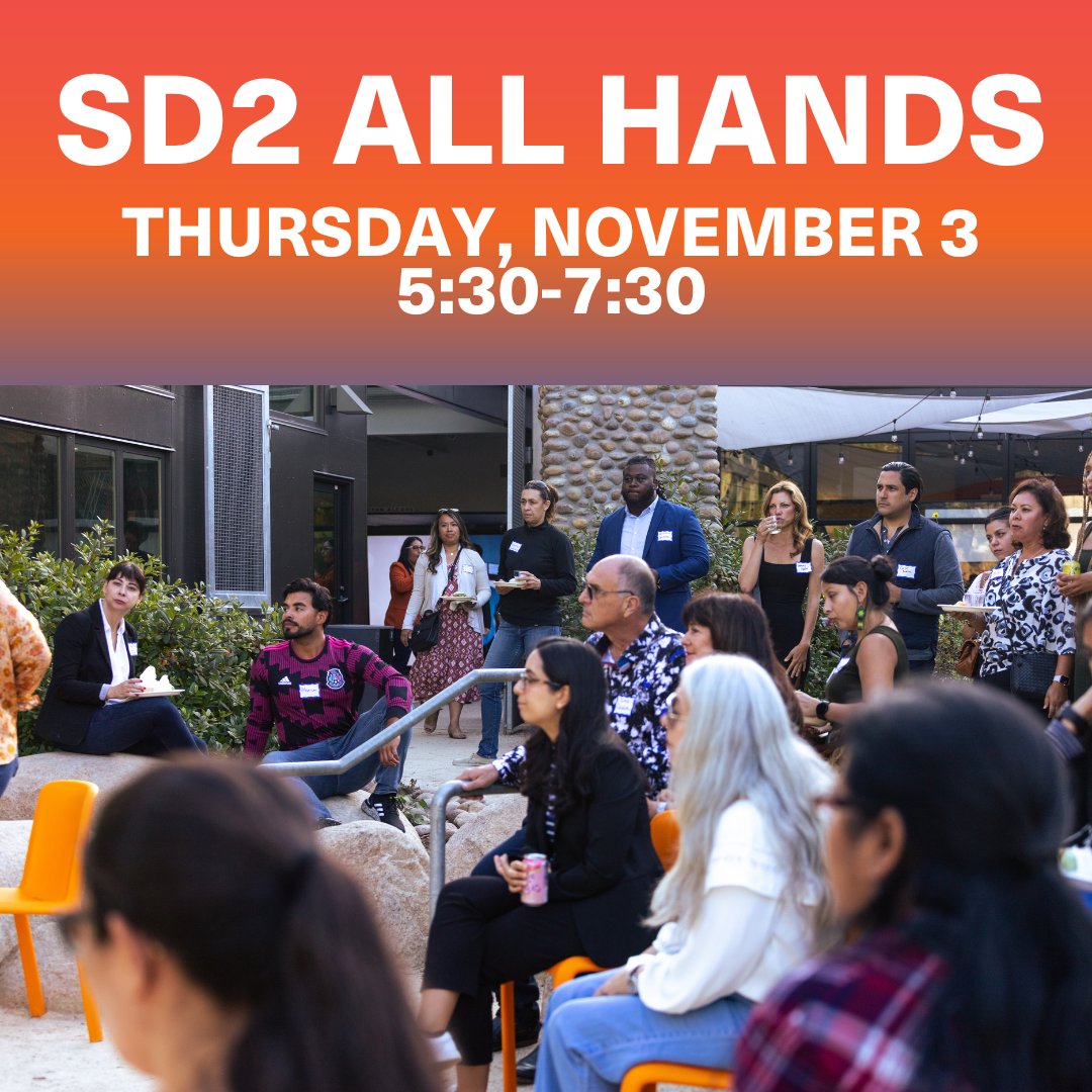 Join us for our SD2 All Hands next month! We're hosting a housewarming for our new office as well as officially launching our new initiative, the Talent Diversity Network. Space is limited. Visit us online at SD2.org under the "Events &amp; Resources" tab to register.