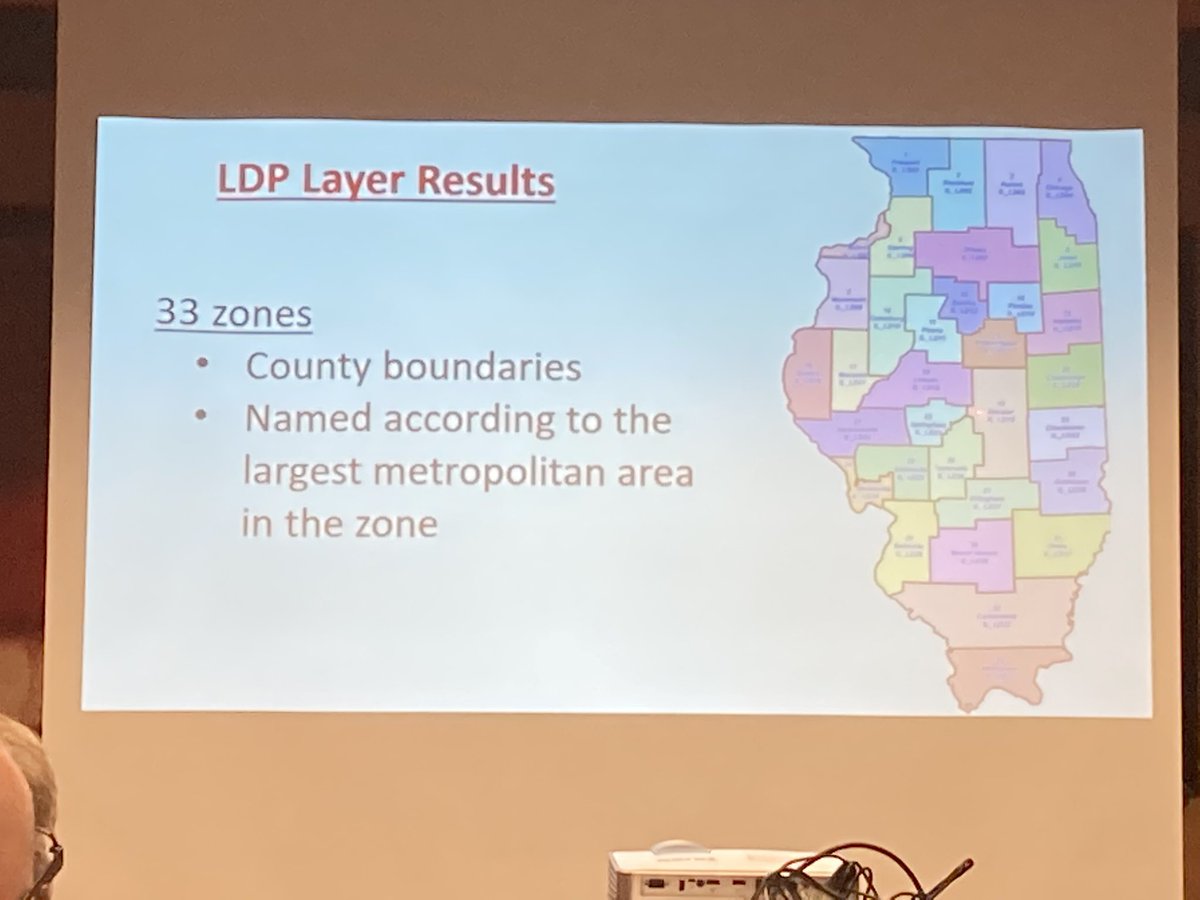 lucygeog's tweet photo. Illinois is getting a new state projection with 33 zones. #ILGISA2022 workshop on datums, coordinates and LDPs - Low Distortion Projections. thx to Kory Allred @parklandcollege https://t.co/OA2A0N3gPN