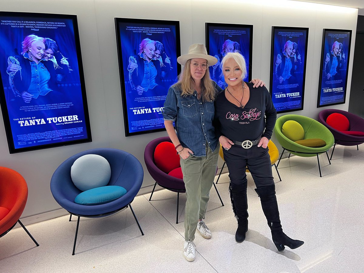 So excited that THE RETURN OF TANYA TUCKER—Featuring @brandicarlile Opens this Friday in NY & LA, coming November 4th to a theater near you! Get tickets: bit.ly/ReturnofTanya 📸 @DKupishNash 💄 Kati Swegel 💇🏼‍♀️ Lakin Shapiro