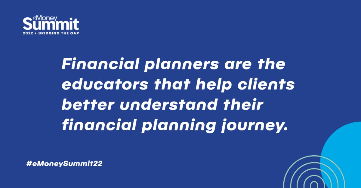 eMoneyAdvisor's tweet photo. ๐ With the help of innovation and technology, financial advisors have tools and resources to connect with clients to teach them about their finances.
๐ค Do you agree? #eMoneySummit22 https://t.co/GMOOVqMq2T
