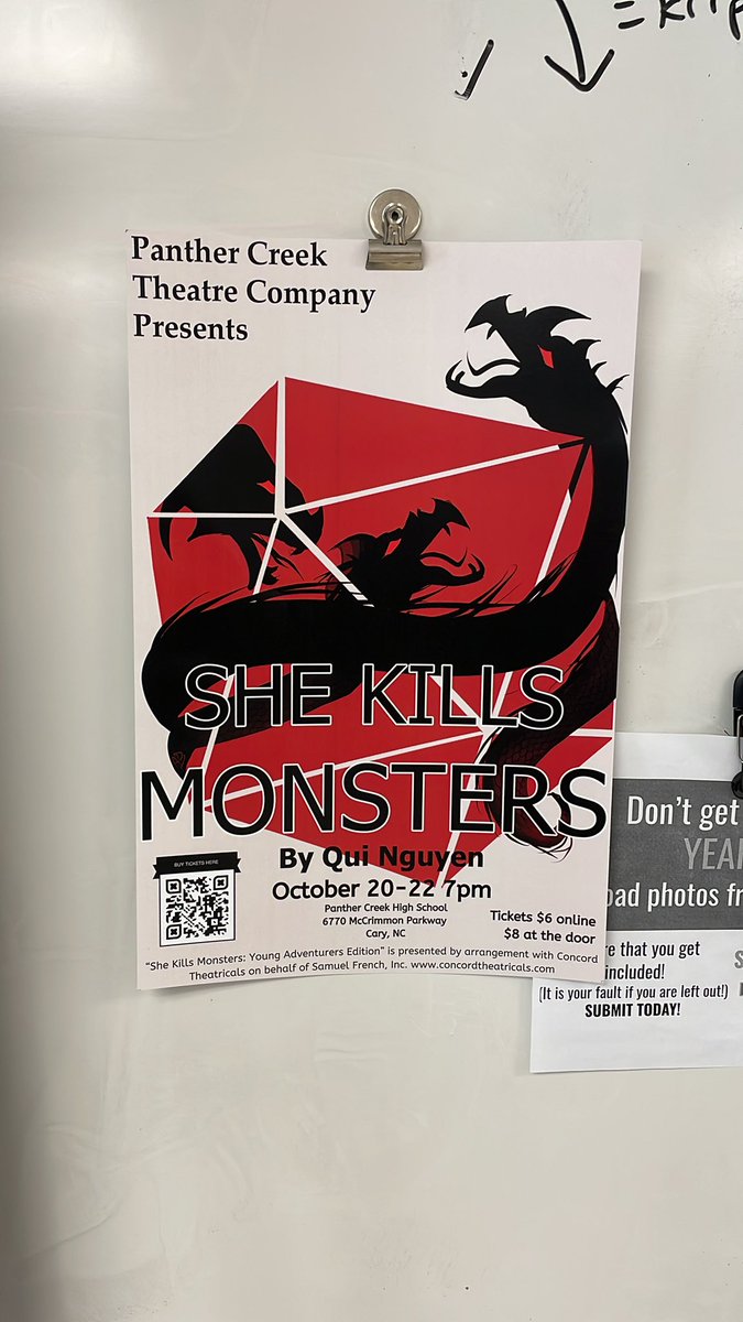 PC theatre dept is having a play: she kills monsters. Support your local arts starting Thursday!
