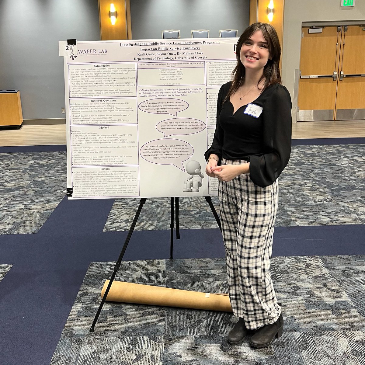 Our undergraduate RA, Karli, presented her first poster at the RCIO Conference <a href="/UTChattanooga/">The University of Tennessee at Chattanooga</a> over the weekend! Her poster received runner-up out of all posters presented. Great job, Karli!