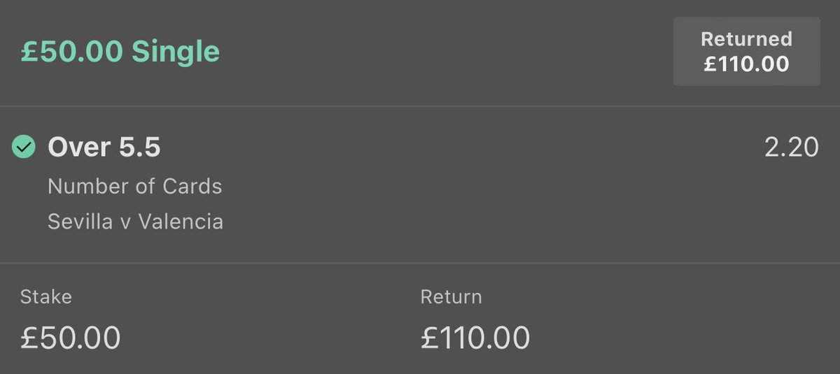 BIGDOGTIPS1's tweet photo. WINNER ✅

2nd half makes up for a slow 1st half for card knee it would kick off game finished with 10 yellows 🟨 and a red 🟥

Like and follow if you was on 💙

#GambingTwitter #inplay #betting #football https://t.co/s76wxvQvtx