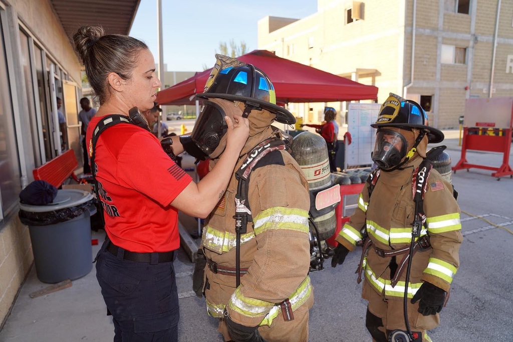 MiamiDadeFire's tweet photo. On Tuesday, the 54 members of #MDFRClass150 participated in a blackout drill, which trains firefighters on how to search a structure during a fire in smoke conditions with no visibility. https://t.co/AjnOzA6iRT