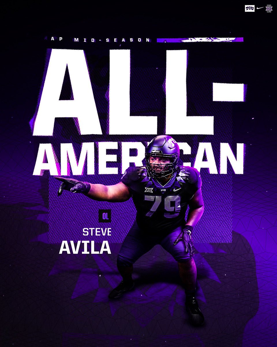 𝐀𝐏 𝐌𝐢𝐝𝐬𝐞𝐚𝐬𝐨𝐧 𝐀𝐥𝐥-𝐀𝐦𝐞𝐫𝐢𝐜𝐚𝐧 🐸 Congrats to our guy @Stevelavila for earning this selection. #GoFrogs #DFWBig12Team