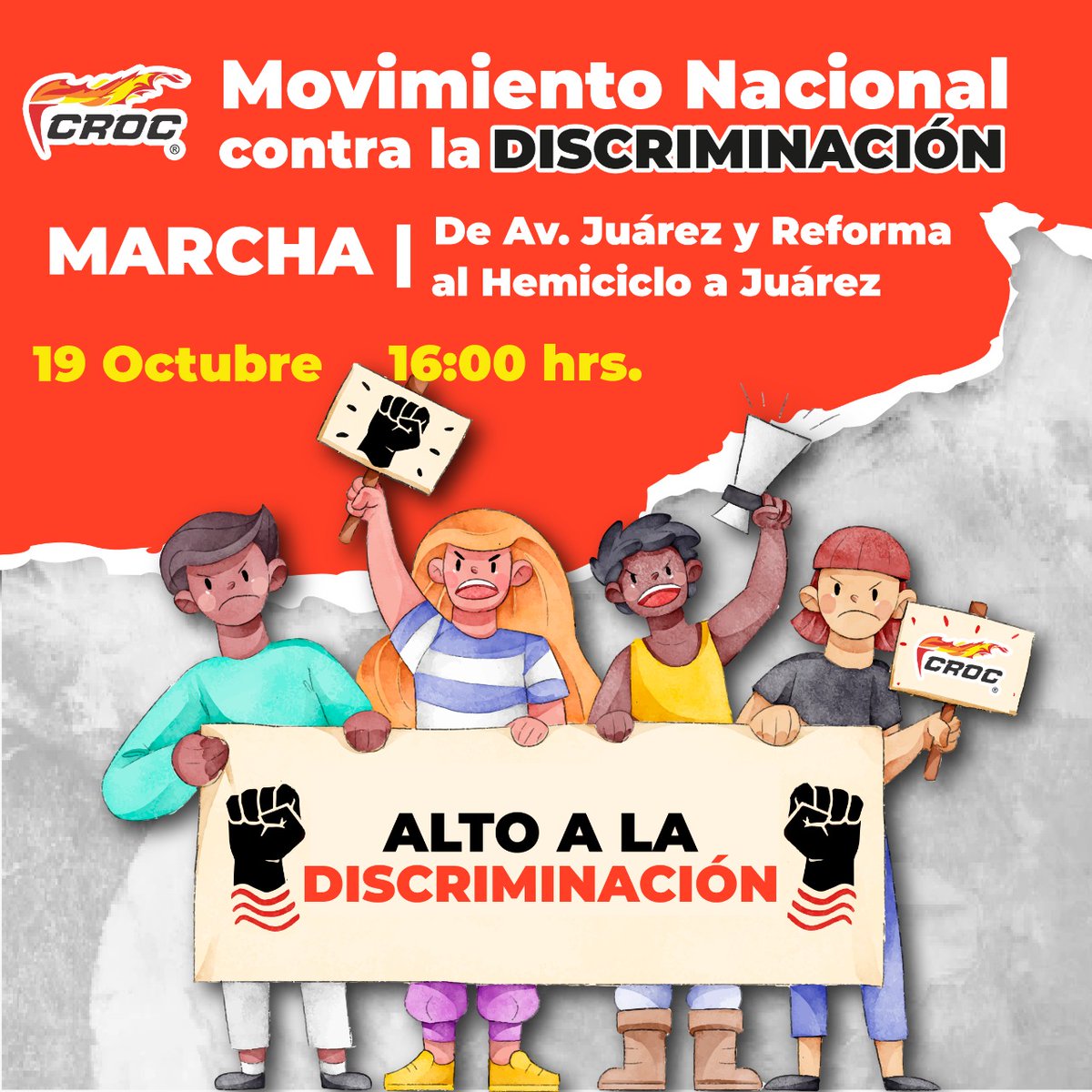 davidoq's tweet photo. ¡𝙈𝙤𝙫𝙞𝙢𝙞𝙚𝙣𝙩𝙤 𝙉𝙖𝙘𝙞𝙤𝙣𝙖𝙡 𝘾𝙤𝙣𝙩𝙧𝙖 𝙡𝙖 𝘿𝙞𝙨𝙘𝙧𝙞𝙢𝙞𝙣𝙖𝙘𝙞𝙤𝙣! 💪🏻

19, Octubre | Partimos desde Av. Juárez y Reforma rumbo al Hemiciclo a Juárez, en punto de las 16:00 hrs. 📍

¡Ven y súmate! ✍🏻 https://t.co/NsGImzgNFy