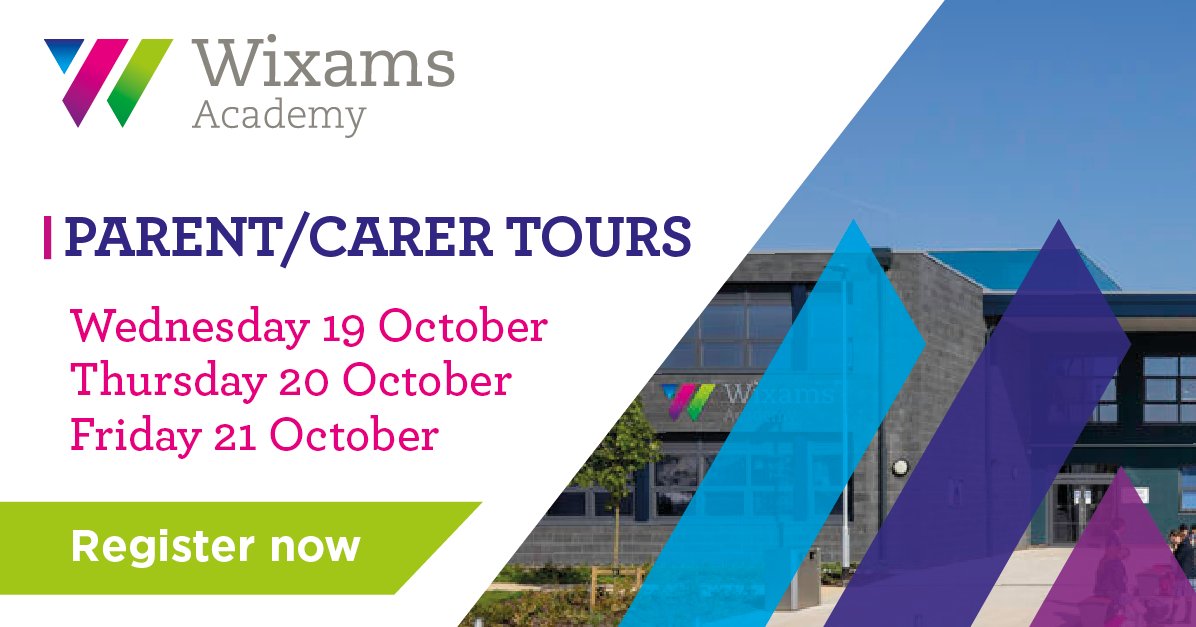 If you couldn't make it to our Open Evening – don't worry – we are running Parent/Carer Tours of the Academy on Wednesday, Thursday and Friday.

Availability is limited – find out more and register at wixamsacademy.co.uk/events/parent-…