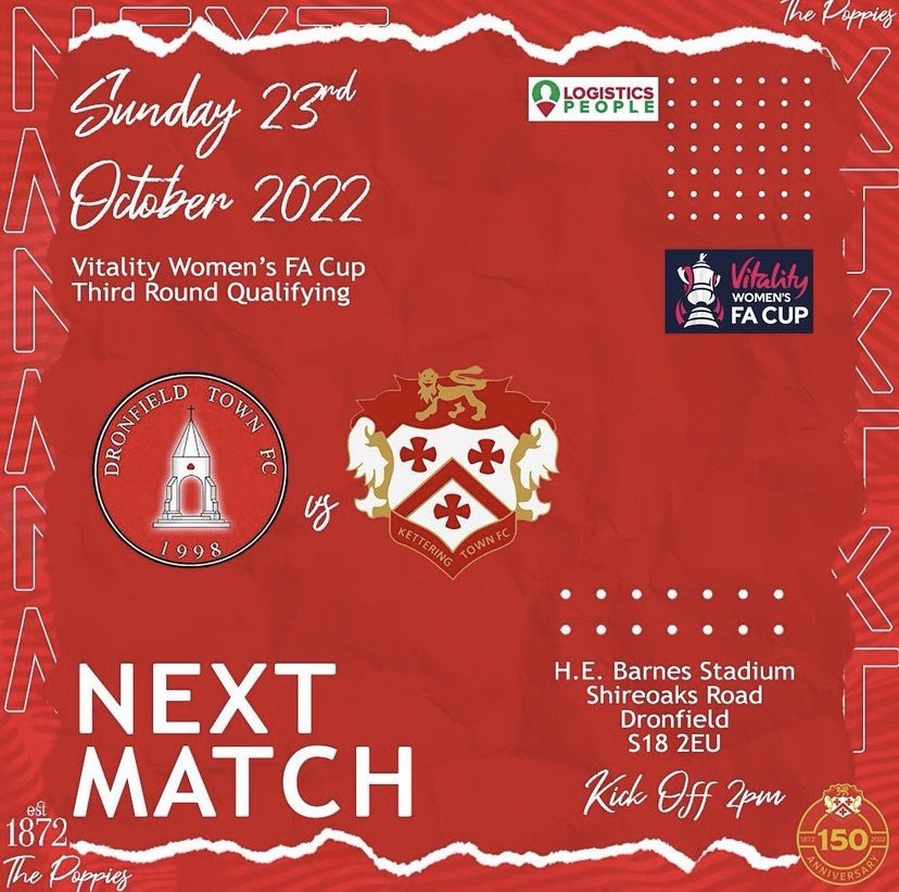 𝗡𝗘𝗫𝗧 𝗨𝗣 | FA Cup is back! 

We’re set to travel to @DTLFC_Official this Sunday in the 3rd Round Qualifying of the @VitalityWFACup hoping to push even further in our cup run! 

🏆 FA Cup
🆚 @DTLFC_Official 
📍S18 2EU
🕢 14:00 KO

#KTWFC