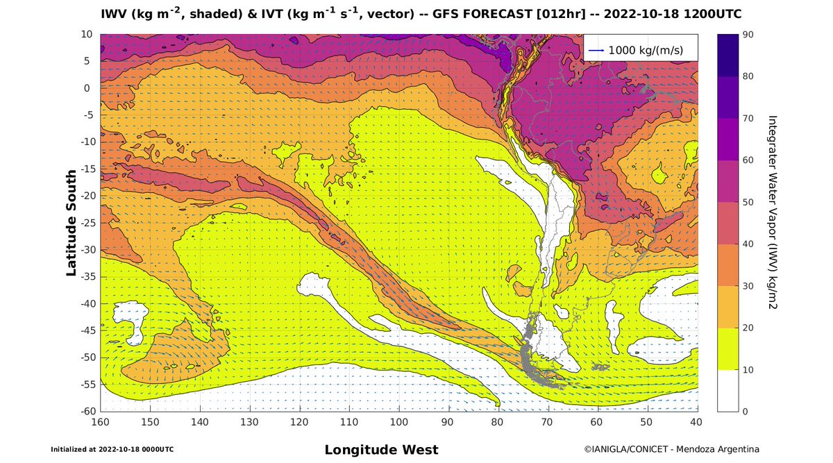 maxiviale's tweet photo. Such a long Atmospheric River is reaching now the southern tip of South America. More details of its forecast 👉https://t.co/9kvAr2bNX8

Vaya que extenso Río Atmosférico esta impactando en el sur de Sudamérica. Mas detalles en el link👆 https://t.co/ycZIvcaby4