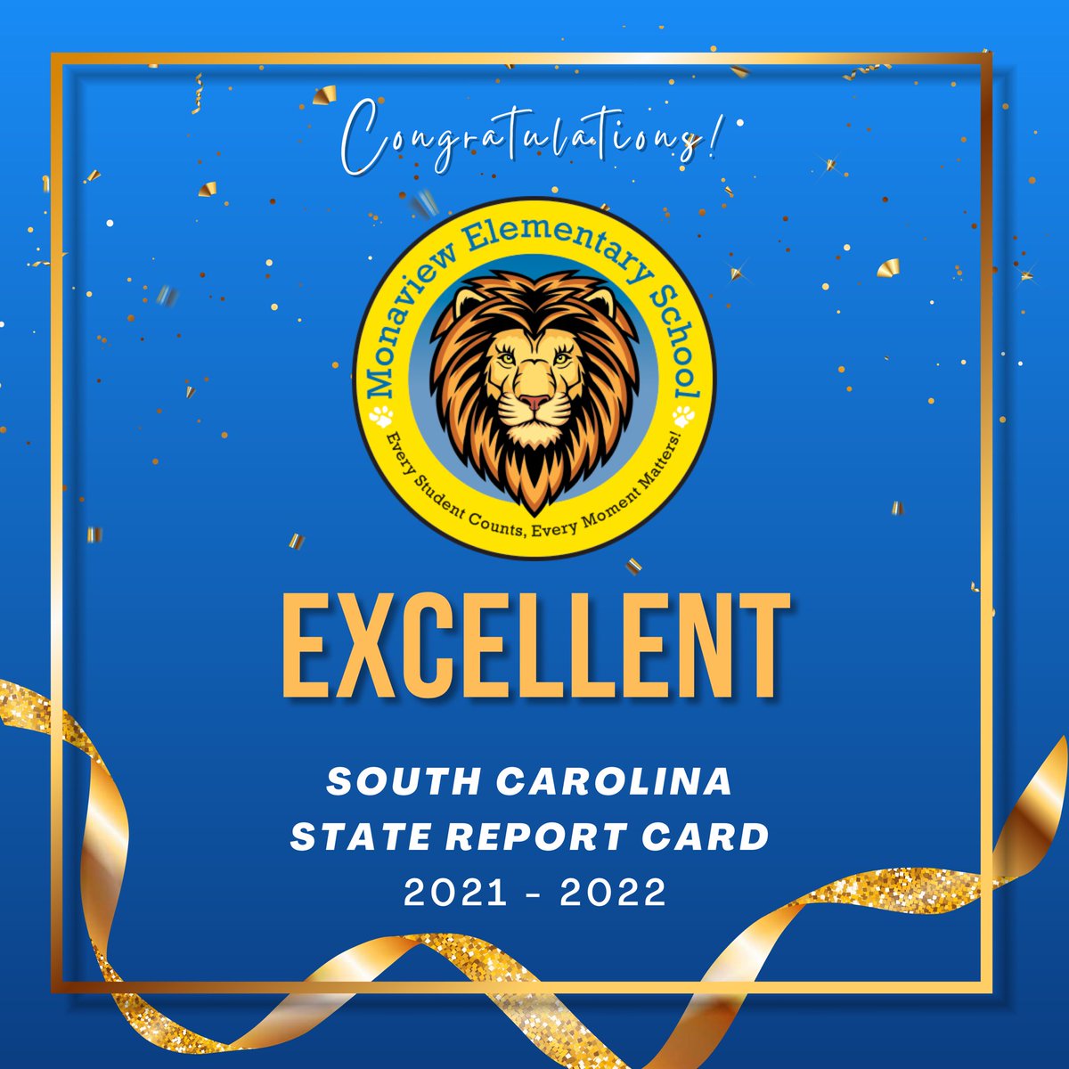 DMQUALLS's tweet photo. We did it… again! Congrats, @MonaviewES , the only @gcschools Title I School to earn &amp; maintain an EXCELLENT rating on our @EducationSC School Report! I’m so proud of you &amp; look forward to our celebration!

 #MonaviewMoments https://t.co/RSjgvZoq4T