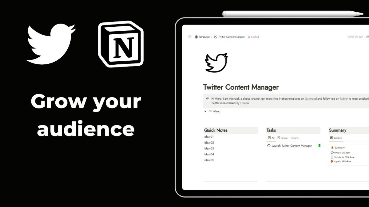 HeyMichaelHQ's tweet photo. 🎁 Giveaway for 100 followers Celebration 🎁

🚀 I'm giving away my Notion Template: 

Twitter Content Manager ($5)

If you want to grow your Twitter audience, this is for you.

Simply retweet this tweet and follow me, and I will DM you the link

#notion #notiontwt https://t.co/mj4wR8sqd2