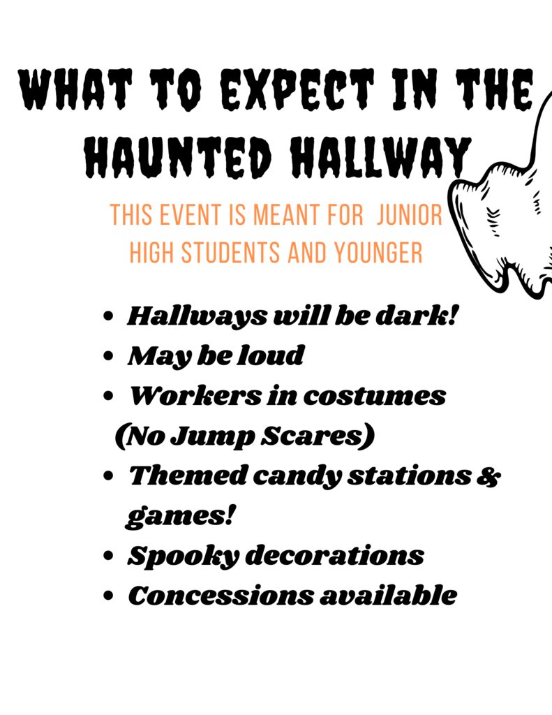 Dupo196's tweet photo. Haunted Hallway is October 26th from 5-8pm at DHS . Open to the public and geared toward our younger students. 

STUCO Fundraiser: $5.00 for adults and $1.00 for students/children. https://t.co/HLULOC06Sa