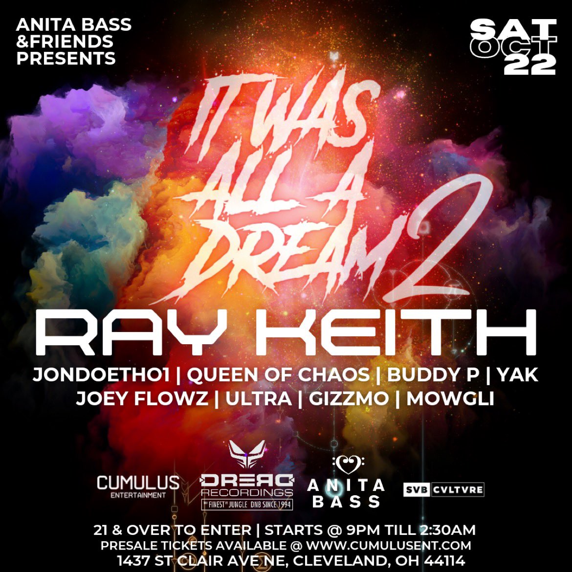 This Saturday celebrate Halloween 👻 and friends 🎉 with <a href="/RAYKEITH1/">Ray Keith</a> &amp; more in Cleveland! Tickets 🎫 
cumulusent.com/event/it-was-a…
#Cleveland #dnb #rave #drumnbass #junglist #drumandbass #jungle #edm #bassmusic
