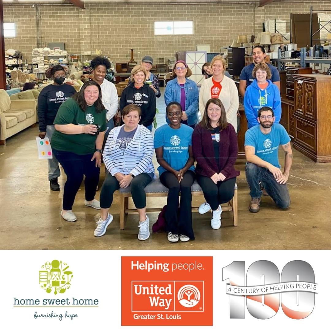 Home Sweet Home is proud to partner w/ <a href="/UnitedWaySTL/">United Way of Greater St. Louis</a> + celebrate 100 years of working together in support of our community! Through the United Way, we are helping one in three people in the STL region + improving the quality of life for our neighbors in need. #HelpingHere100