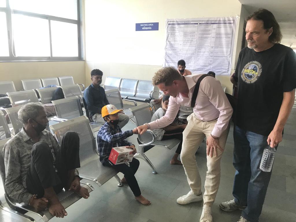 Emotional about, but very grateful for, the opportunity to distribute some gifts at the pedeatric Cancer ward in Ahmdabad. This is a government facility that works to treat those most poor children with cancer.