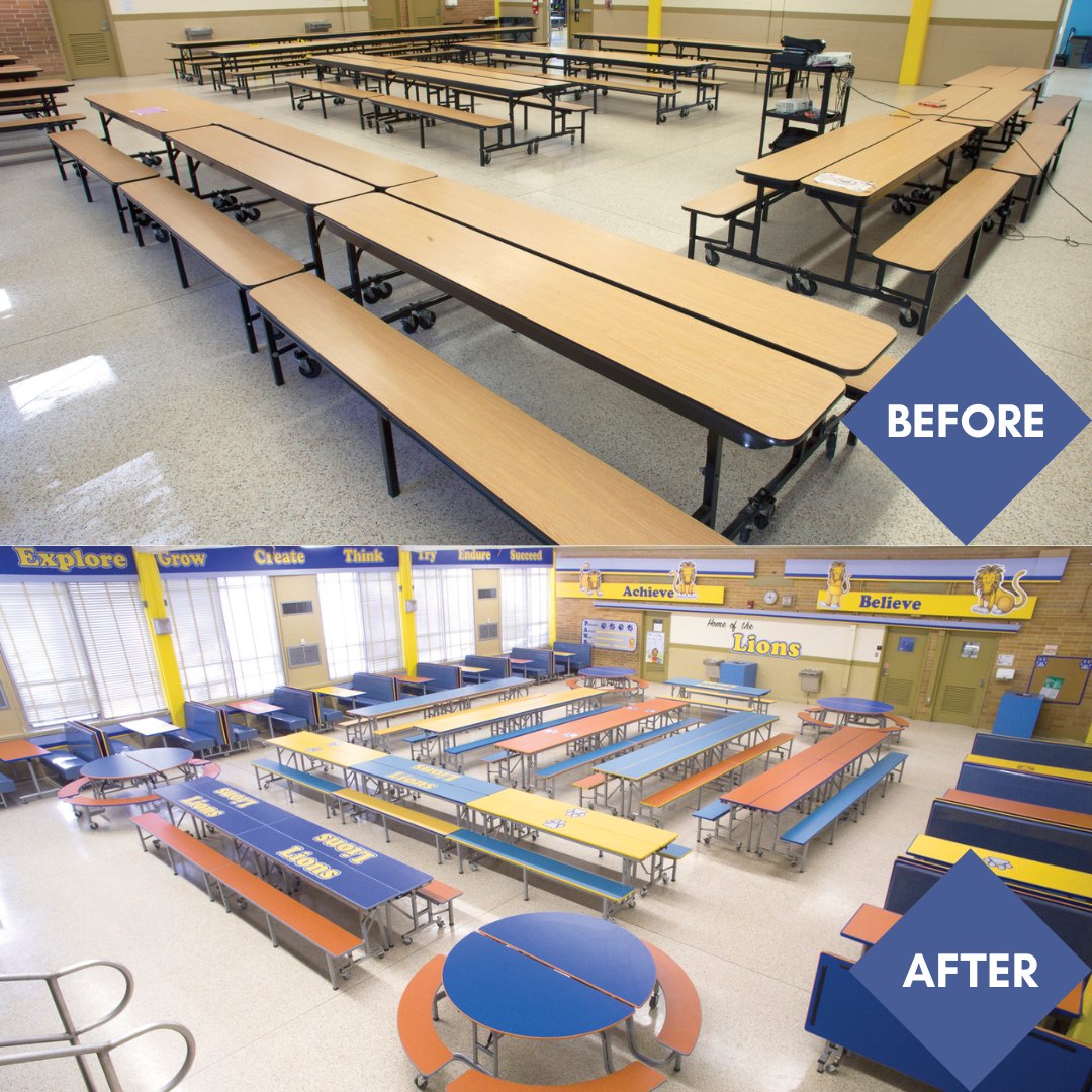 LTI_USA's tweet image. It's #TransformationTuesday and #LTI is always up for a design challenge! Check out the before-and-after photos of these #VisionDesign cafeteria renovations.

#renovation #cafeteriarenovation #cafeteriadesign #schoollunch
