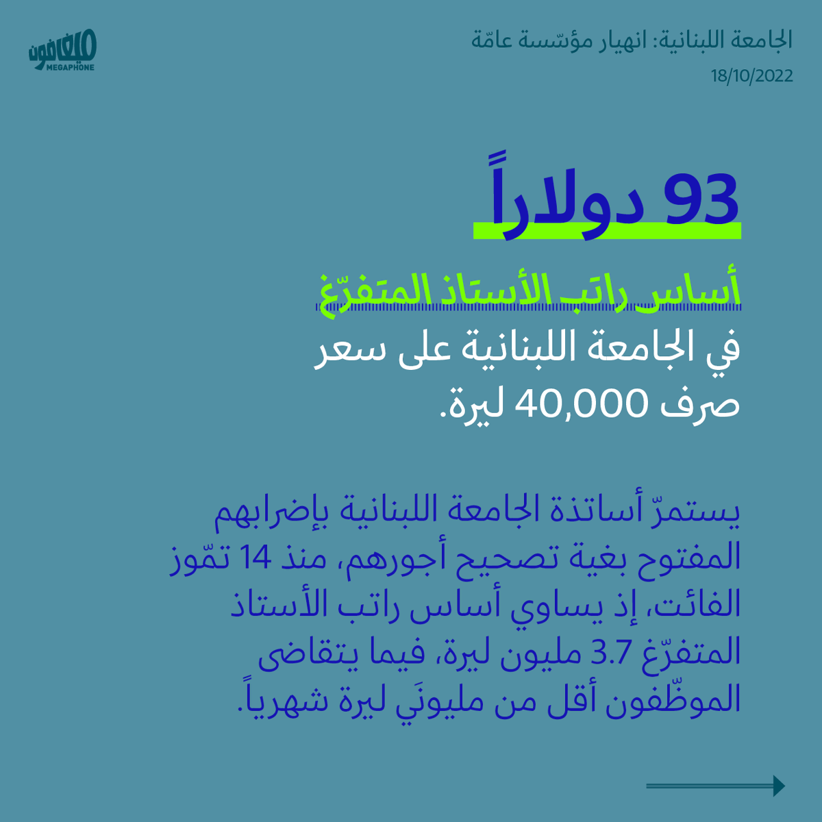 megaphone_news's tweet photo. تنصبّ جهود السلطة على فكّ إضراب أساتذة #الجامعة_اللبنانية، و«إنعاش» الميزانية بالليرات، وإطلاق #العام_الدراسي.
./1 https://t.co/erMtzwgL6l
