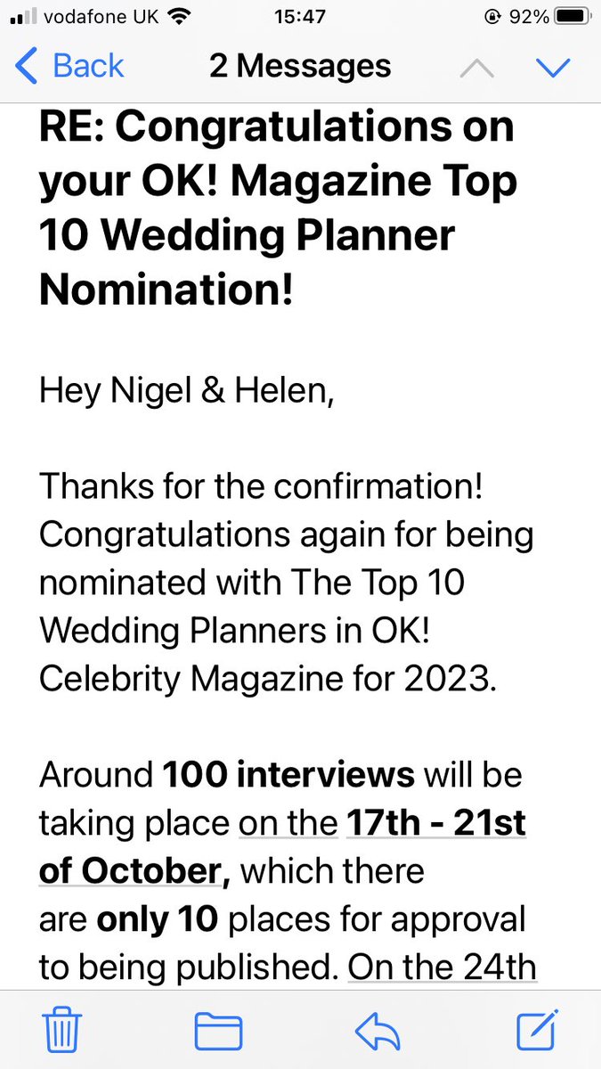 rownhamshouse's tweet photo. Wow how fantastic to be nominated. Thank you. #weddings, #Hampshire, #wedding, #gratitude, #OK!magazine, https://t.co/Z19vbc7hYd