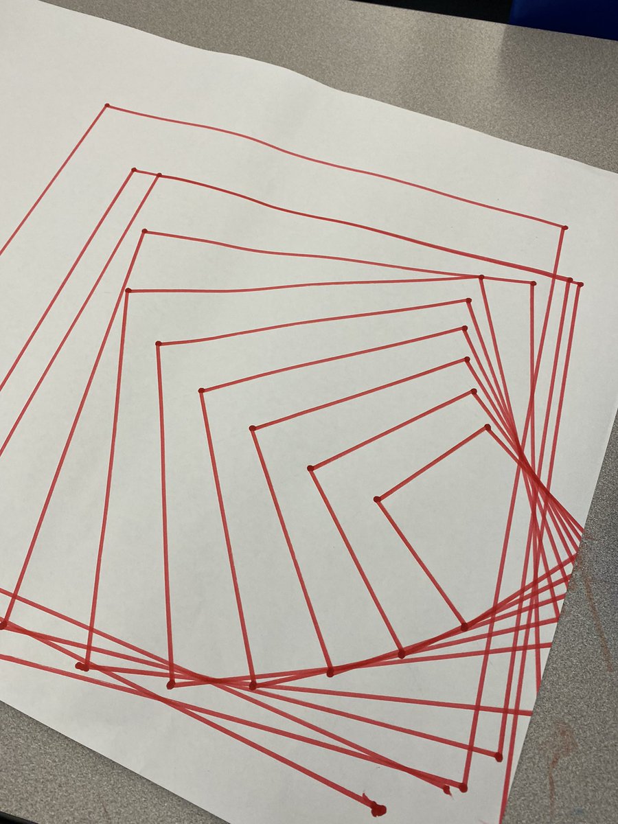 MrReuland's tweet photo. The #computationaldrawing challenge today w the @birdbraintech Finch robots was to code them to ‘draw 10 of something’. Nice way to practice nested loops and sort of work our way up to writing our own functions. https://t.co/uWzmolYWFD