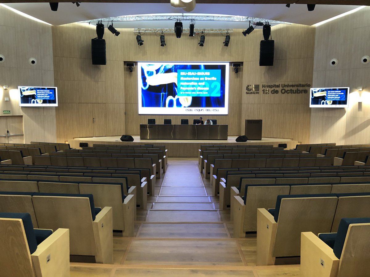 Preparing for the first live masterclass on ERPD in years! @UrowebESU #esuerectile22 held together with the #ESGURS22 in the renovated auditorium of Hospital 12e de Octubre in sunny Madrid, Spain