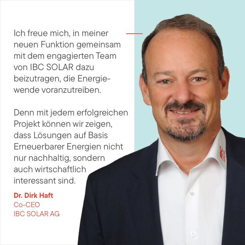 IBCSOLAR's tweet photo. Wir begrüßen Dr. Dirk Haft in seiner neuen Rolle als Co-CEO von IBC SOLAR und freuen uns darauf, mit ihm gemeinsam die die Energiewende voranzutreiben🌞#HaveSun #ibcsolar #photovoltaik👉🏽https://t.co/KJUYh5e1K8 https://t.co/JiCeLVVWp0