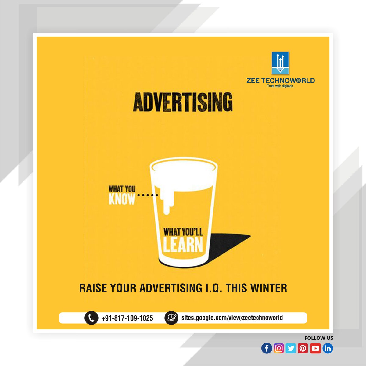zeetechnoworld's tweet photo. Raise Your Advertising I.Q. This Winter.
Visit us: https://t.co/7tjEXp5KEt
Call us: +91 81710 91025
#winterprint #seasonalprint #occasionalprint #lovetoprint #collateraldesign #advertising #advertisingdesign #logotype #mediaprint #servicesprovider https://t.co/Lus4DdRnxT