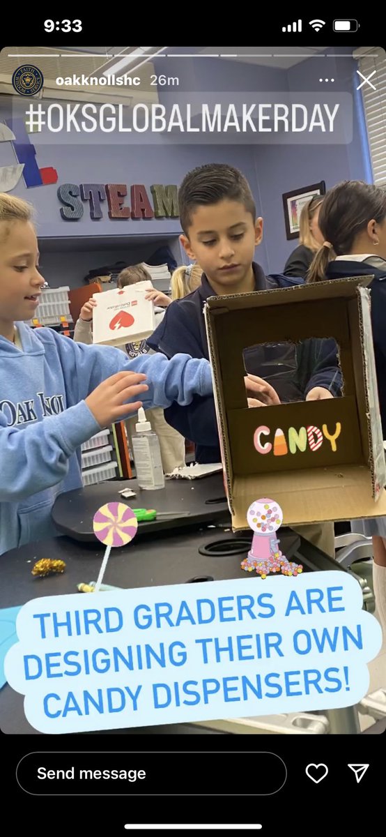 KClevering's tweet photo. #GlobalMakerDay @OakKnollSHC  it’s maker madness in the IDEAS lab https://t.co/lPqPdSCuZS