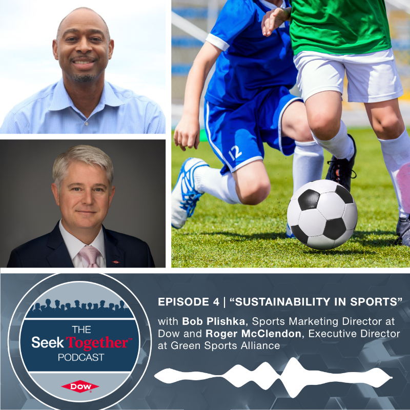 DowNewsroom's tweet photo. The Green Sports Alliance envisions more sustainable sports for all, just like we do. #podcast #ImagineBetter #Dow125