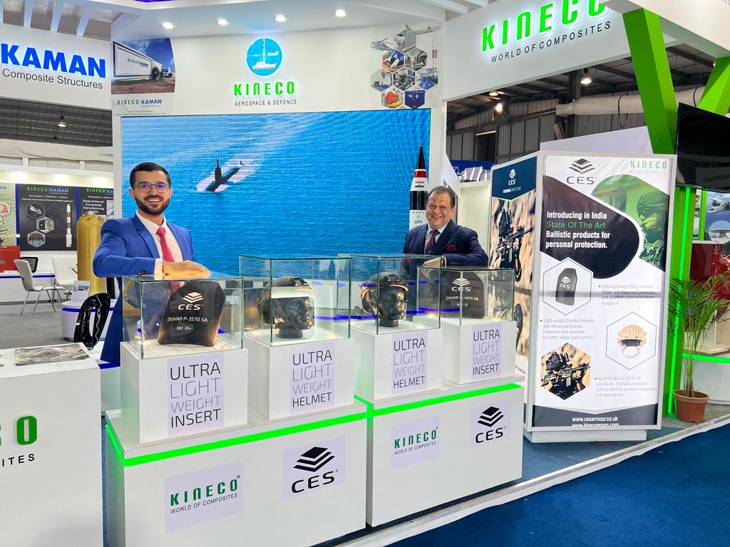 KinecoGroup's tweet photo. Kineco amd CES are launching for the first time in India Ultra light combat helmets and Ultra light weight armour plates with advanced ballistic protection at the ongoing DefExpo 2022 in Gandhinagar Gujarat.

#Defexpo #CES #BusinessPartnership #DefenceSector #DefenceSolutions https://t.co/6GjbcJDkGK